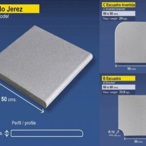 Borde Español Jerez Atérmico 50x50x4. Un (IVA Incl)