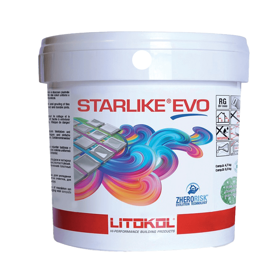 Frague epoxico starlike bianco, 5kg. Litokol italy.