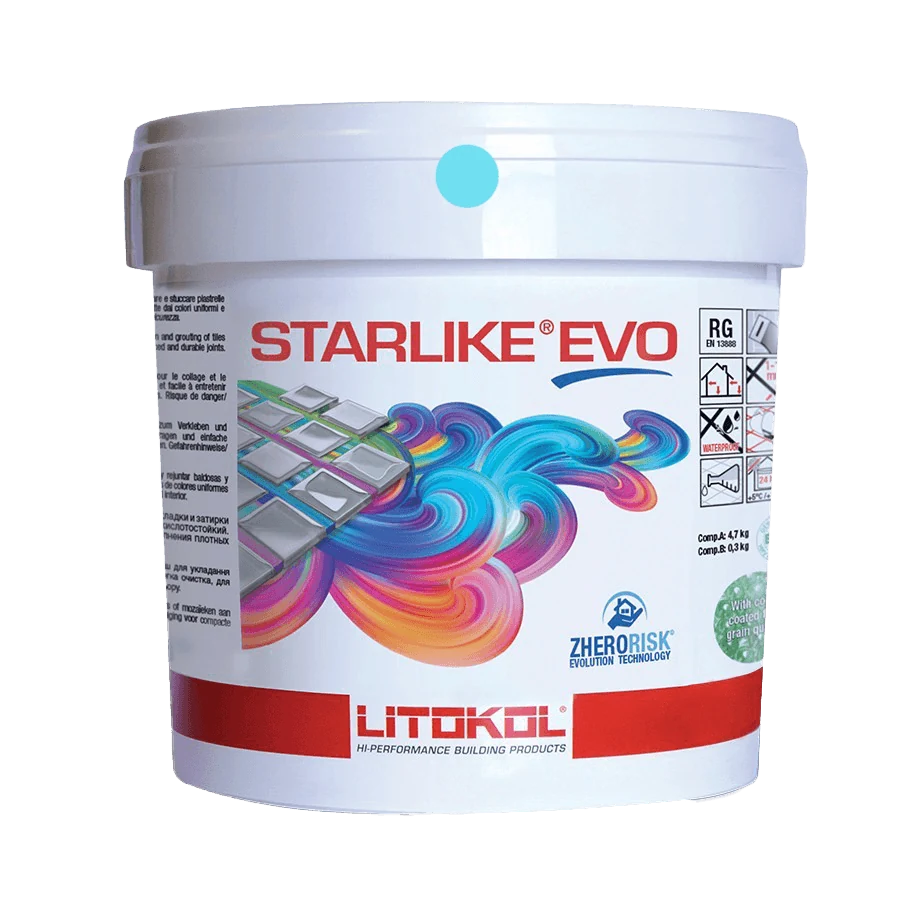 Frague epoxico starlike azzurro, 5kg. Litokol italy.